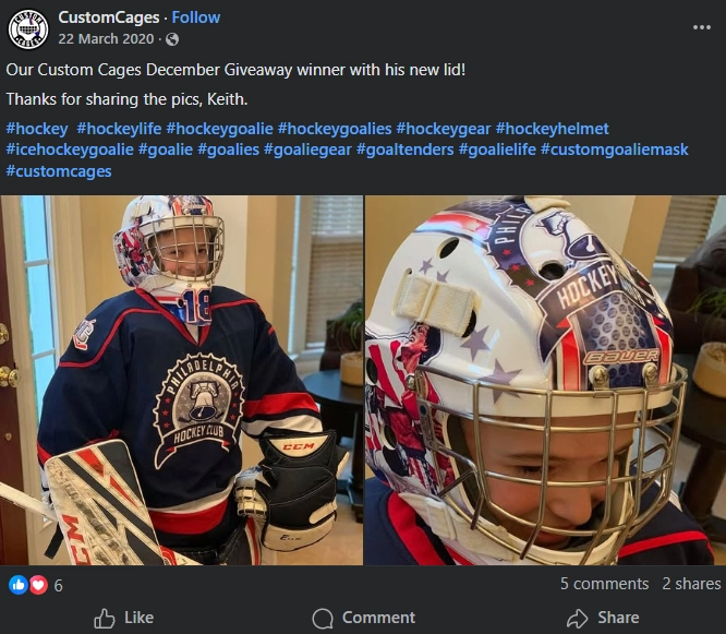 A successful Custom Cages social media post made by Josh Ackermann